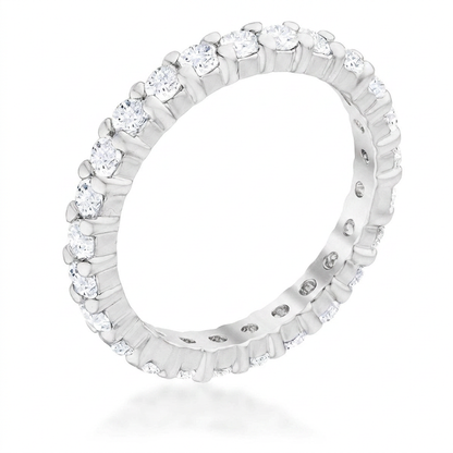 Avera Fitzgerald Cubic Zirconia Eternity Band Ring 5 / Silver