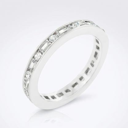 Avera Alternating Cubic Zirconia Eternity Band in Silver