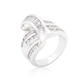 Avera Jewelry Channel Set Overlap Ring in Sterling Silver