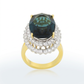 Avera Two-Tone Double Halo Cocktail Ring in Multi-Metal Finish