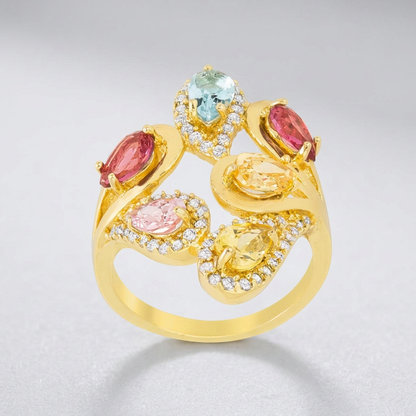 Avera Multi-Color Cocktail Ring Statement Jewelry