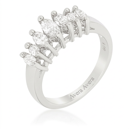 Avera Graduated Marquise Anniversary Band in Sterling Silver