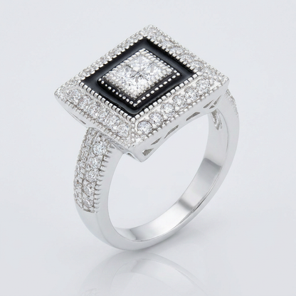 Avera Shira 0.7ct Cubic Zirconia Antique Style Ring in Silver