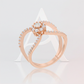 Avera 0.4ct Cubic Zirconia Delicate Floral Wrap Ring in Pink