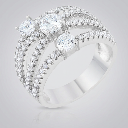 Avera Beatrice 1.8ct Cubic Zirconia Statement Ring in Silver
