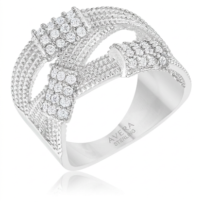 Avera Peyton 0.36ct Cubic Zirconia Wide Cable Statement Ring
