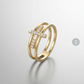 Avera Francis 0.08ct CZ Contemporary Cross Ring in Gold