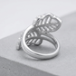 Avera Lina 0.4ct Cubic Zirconia Leaf Wrap Ring in Silver