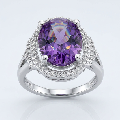 Avera Melanie 5.95ct Amethyst Cubic Zirconia Cocktail Ring
