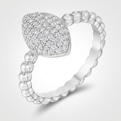 Avera .3Ct Oval-Designed Ring With Cubic Zirconia In Silver