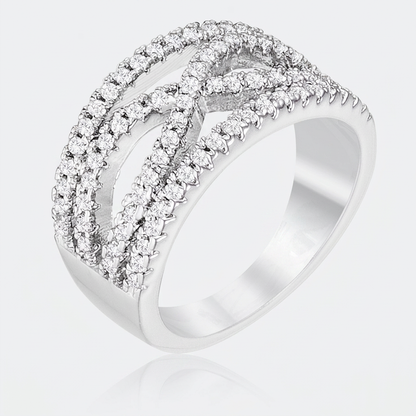 Avera .4Ct Plated Classic Twist Wide Cz Ring