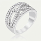 Avera .4Ct Plated Classic Twist Wide Cz Ring