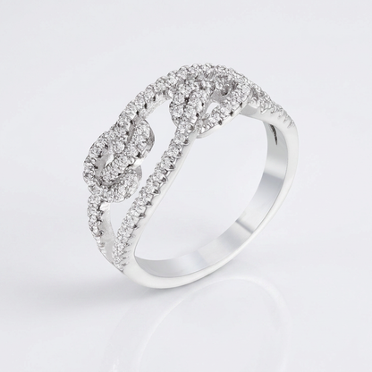 Avera 1.15Ct Plated Cubic Zirconia Pave Double Knot Ring