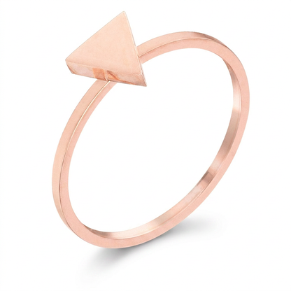 Avera Stainless Steel Triangle Stackable Ring In Pink