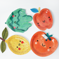 Little Chef Dessert Party Plates (x12) | Kids Cooking & Baking Birthday Party Supplies | Fruit Veggie Shaped Paper Plates