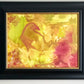 Abstract Raven Original Oil Painting. Painted in Shades of Red, Yellow, Orange. Framed.