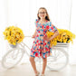 Sunshine Garden Smocked Ruffle Dress