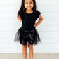 Black S/S Flutter Sleeve Leotard