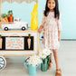 Carrot Cutie 3/4 Sleeve Ruffle Twirl Dress