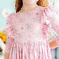 Little Bow Peeps 3/4 Sleeve Ruffle Twirl Dress