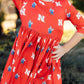 Nebraska Red Herbie Husker 3/4 Sleeve Pocket Twirl Dress