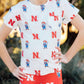 Nebraska White Herbie Husker Ruffle Pocket Tee