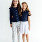 Navy Ruffle Cardigan