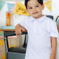 Boys White S/S Polo