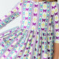 Mardi Gras 3/4 Sleeve Pocket Twirl Dress
