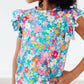 Preppy Floral S/S Ruffle Tee