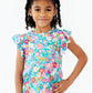 Preppy Floral S/S Ruffle Tee