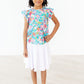 Preppy Floral S/S Ruffle Tee