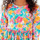 Floral Fiesta 3/4 Sleeve Pocket Twirl Dress