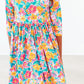 Floral Fiesta 3/4 Sleeve Pocket Twirl Dress