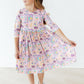 French Quarter Fun 3/4 Sleeve Pocket Twirl Dress