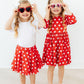 Red Polka Dots 3/4 Sleeve Pocket Twirl Dress