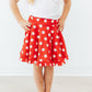 Red Polka Dots Ruffle Twirl Skort