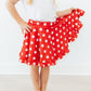 Red Polka Dots Ruffle Twirl Skort