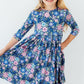 Whimsy 3/4 Sleeve Pocket Twirl Dress