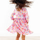 Fluttering Garden 3/4 Sleeve Pocket Twirl Dress