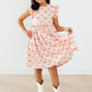 Georgia Peach Flutter Sleeve Twirl Dress