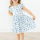 Berry Cute Flutter Sleeve Twirl Dress