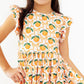 Orange Orchard Flutter Sleeve Twirl Dress