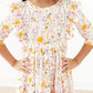 Carrot Cutie 3/4 Sleeve Ruffle Twirl Dress