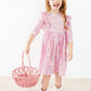 Little Bow Peeps 3/4 Sleeve Ruffle Twirl Dress