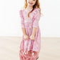Little Bow Peeps 3/4 Sleeve Ruffle Twirl Dress
