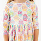 Egg-stra Cute 3/4 Sleeve Pocket Twirl Dress