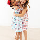Fancy Flags Ruffle Cross Back Dress