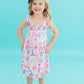 Under the Sea Ruffle Cross Back Dress