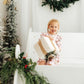 Pink Christmas 3/4 Sleeve Ruffle Twirl Dress